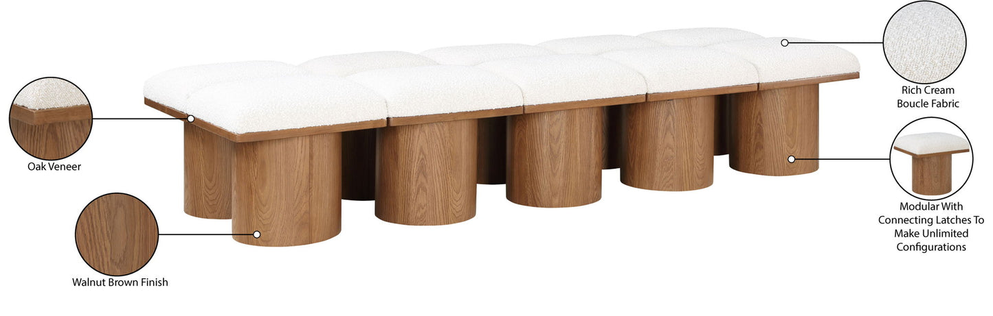 Pavilion - 10 Piece Modular Bench With Brown Base