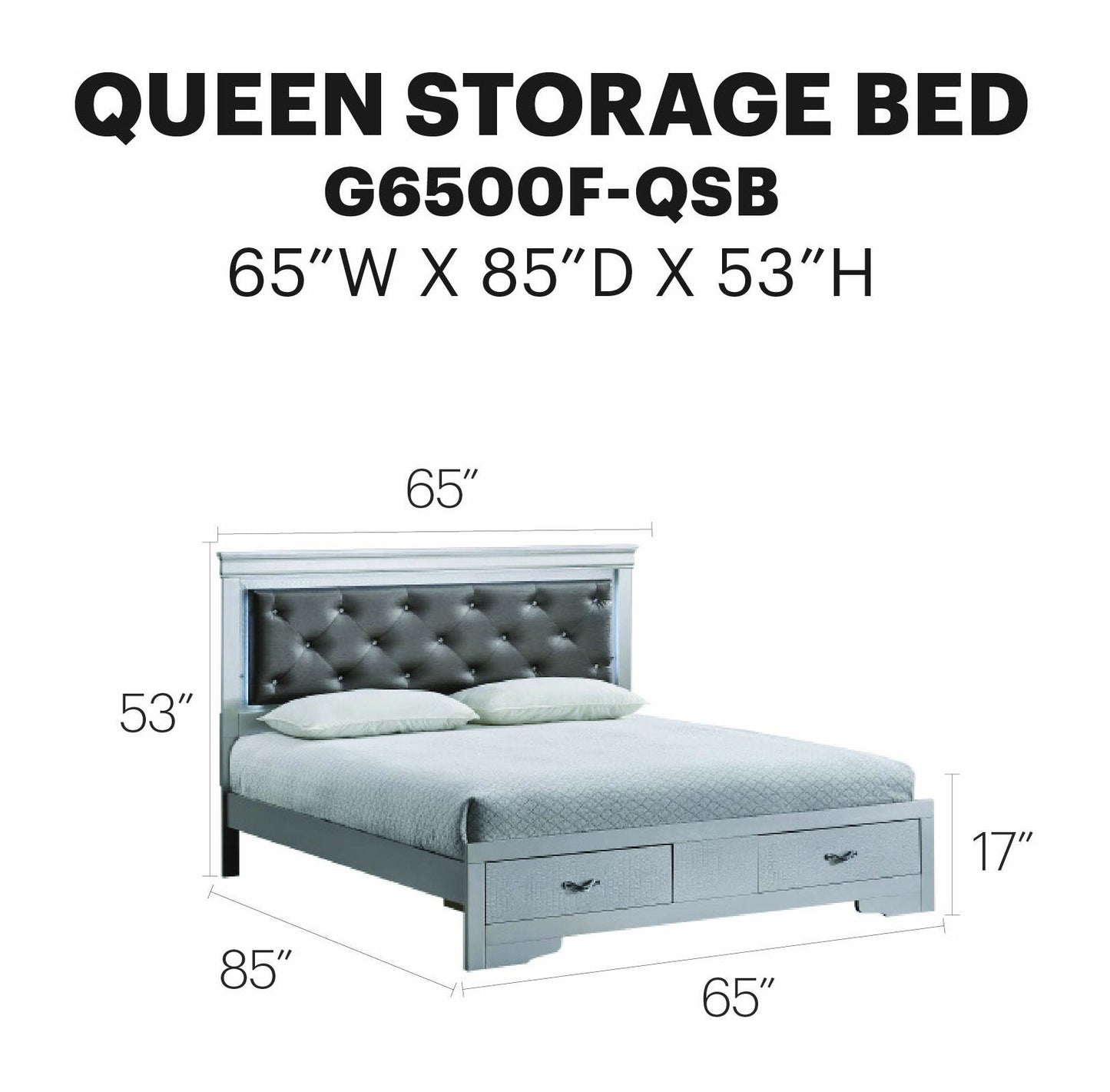 Glory Furniture - Lorana - Storage Bed With LED