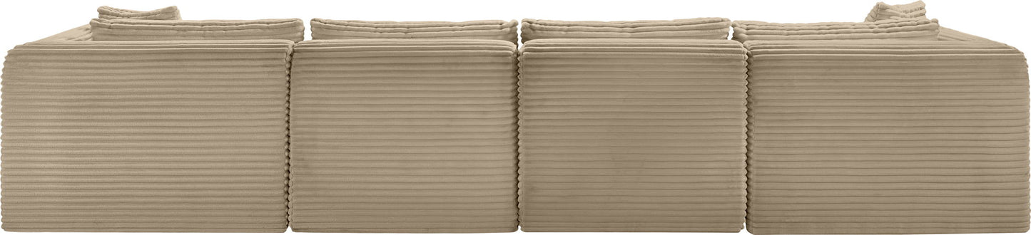 Shaggy - Fabric 5 Piece Modular Sectional With Ottoman