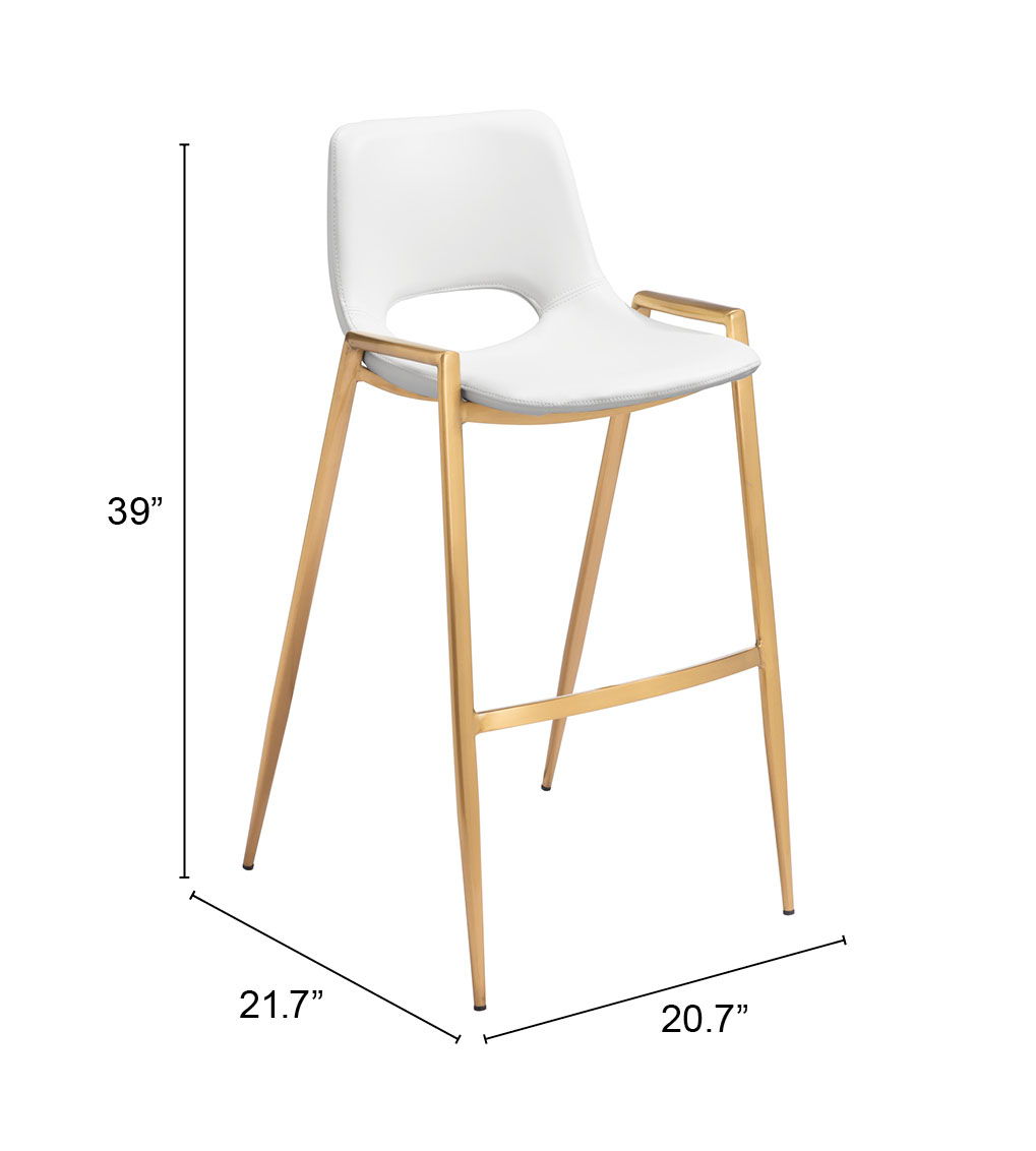 Desi - Barstool Chair With Gold Base (Set of 2)