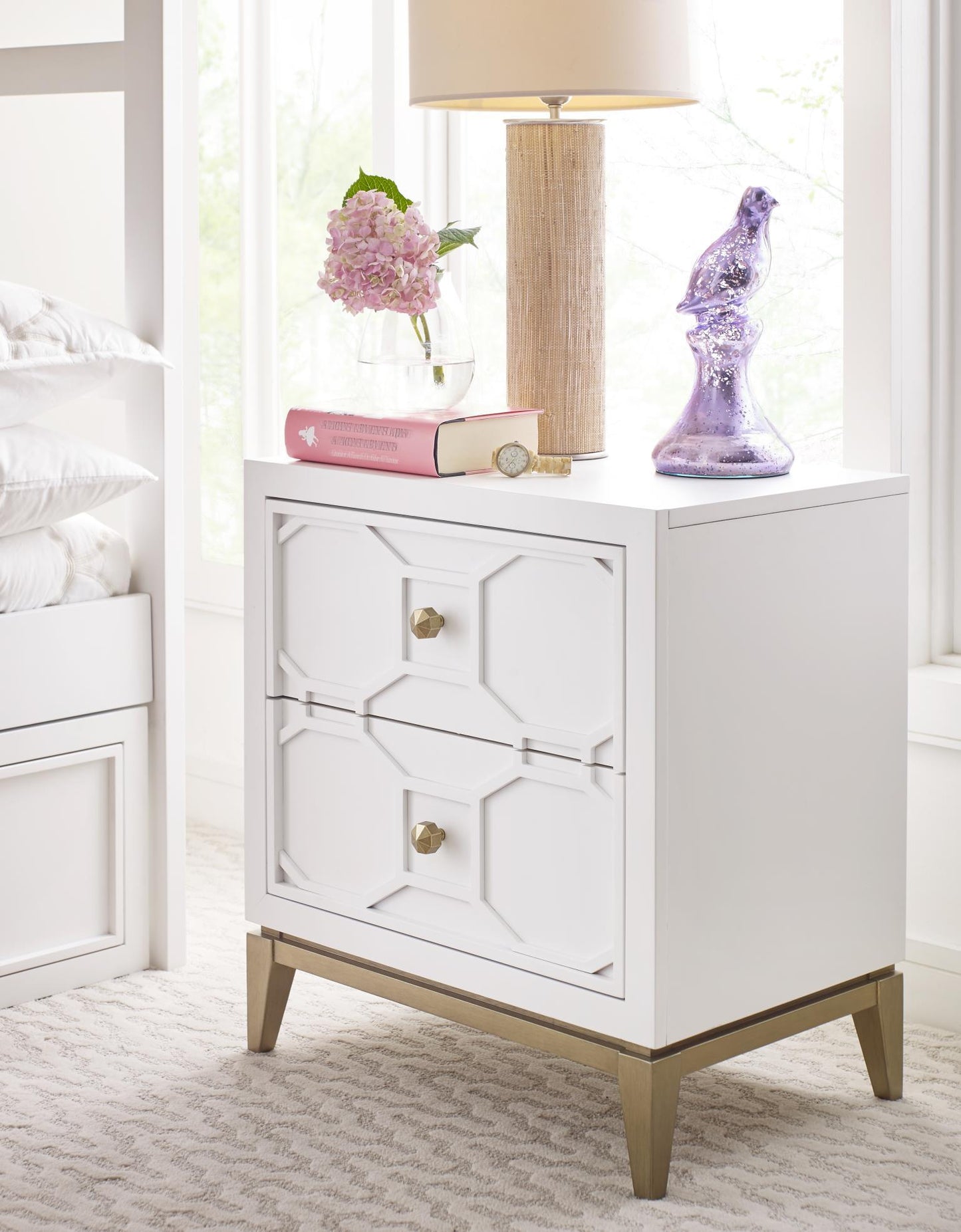 Chelsea by Rachael Ray - Nightstand With Lattice - White