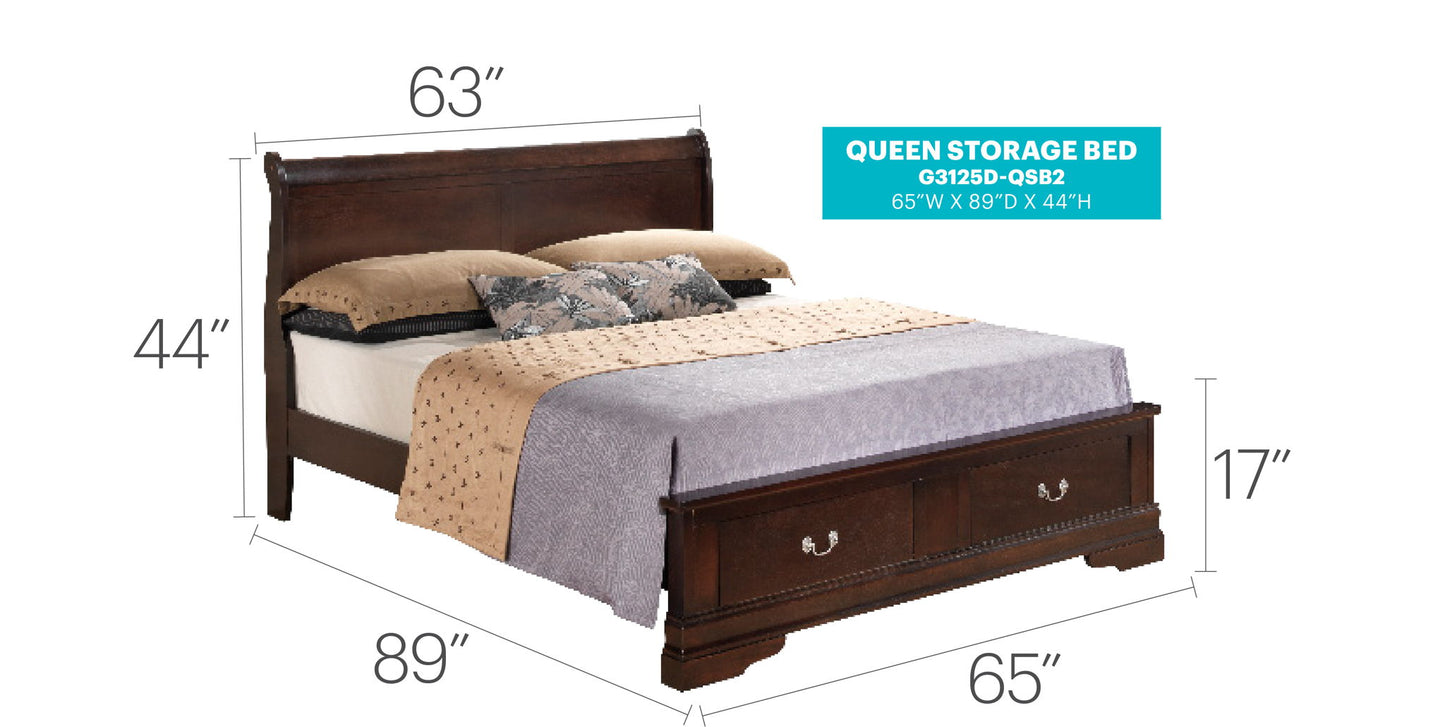 Glory Furniture - Louis Phillipe - Storage Bed