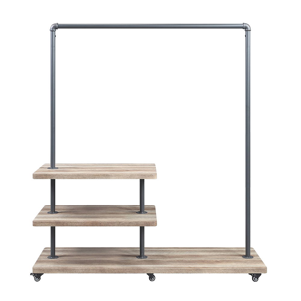 Brantley - 66" Hanger Rack - Oak & Sandy Gray