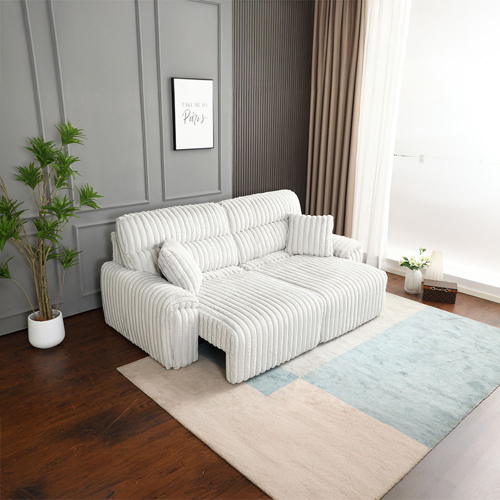 Jaya - Power Motion Sofa With Sleeper & USB Port - Mondo Gray Corduroy