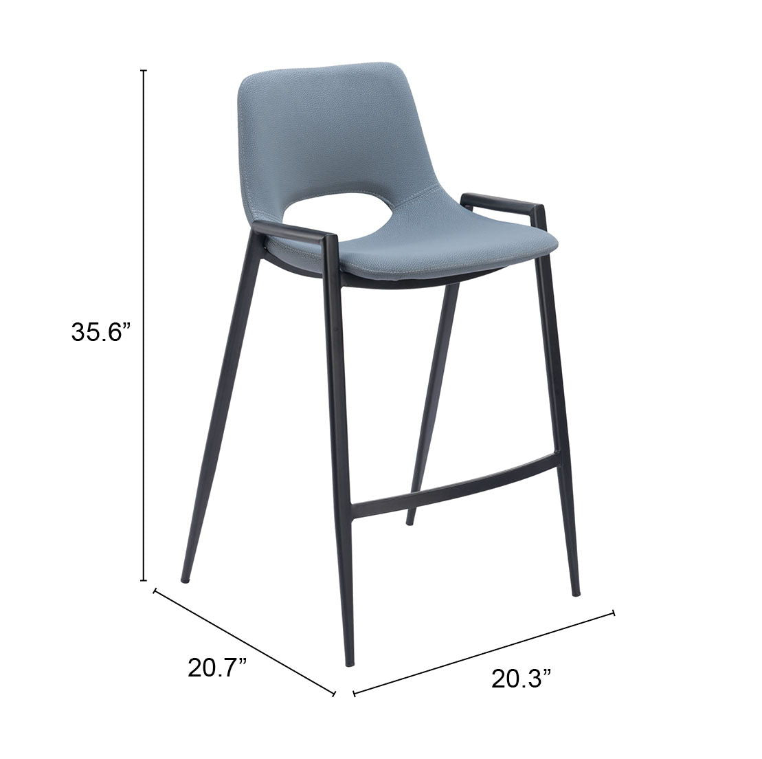 Desi - Counter Chair With Black Legs (Set of 2)
