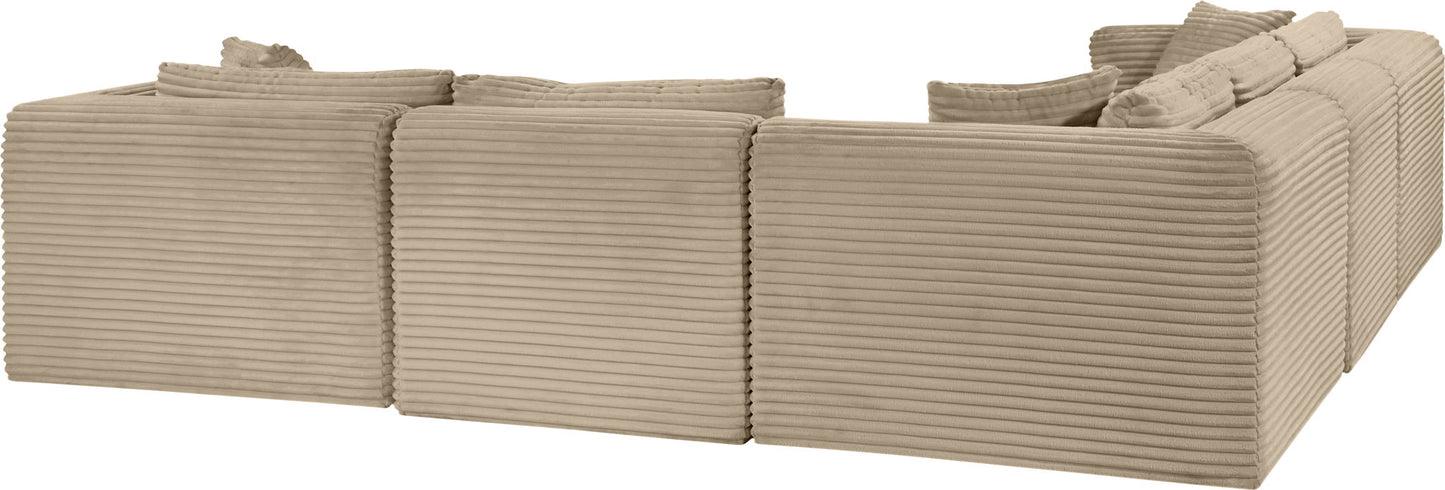 Shaggy - Fabric 5 Piece Modular Corner Sectional