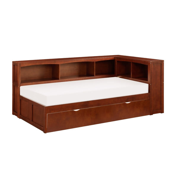 Rowe Twin Bookcase Corner Platform Bed with Twin Trundle
