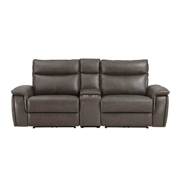 Maroni Power Double Reclining Love Seat with Center Console and Power Headrests