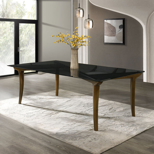 Danzel - Dining Table With Glass Top - Vintage Oak