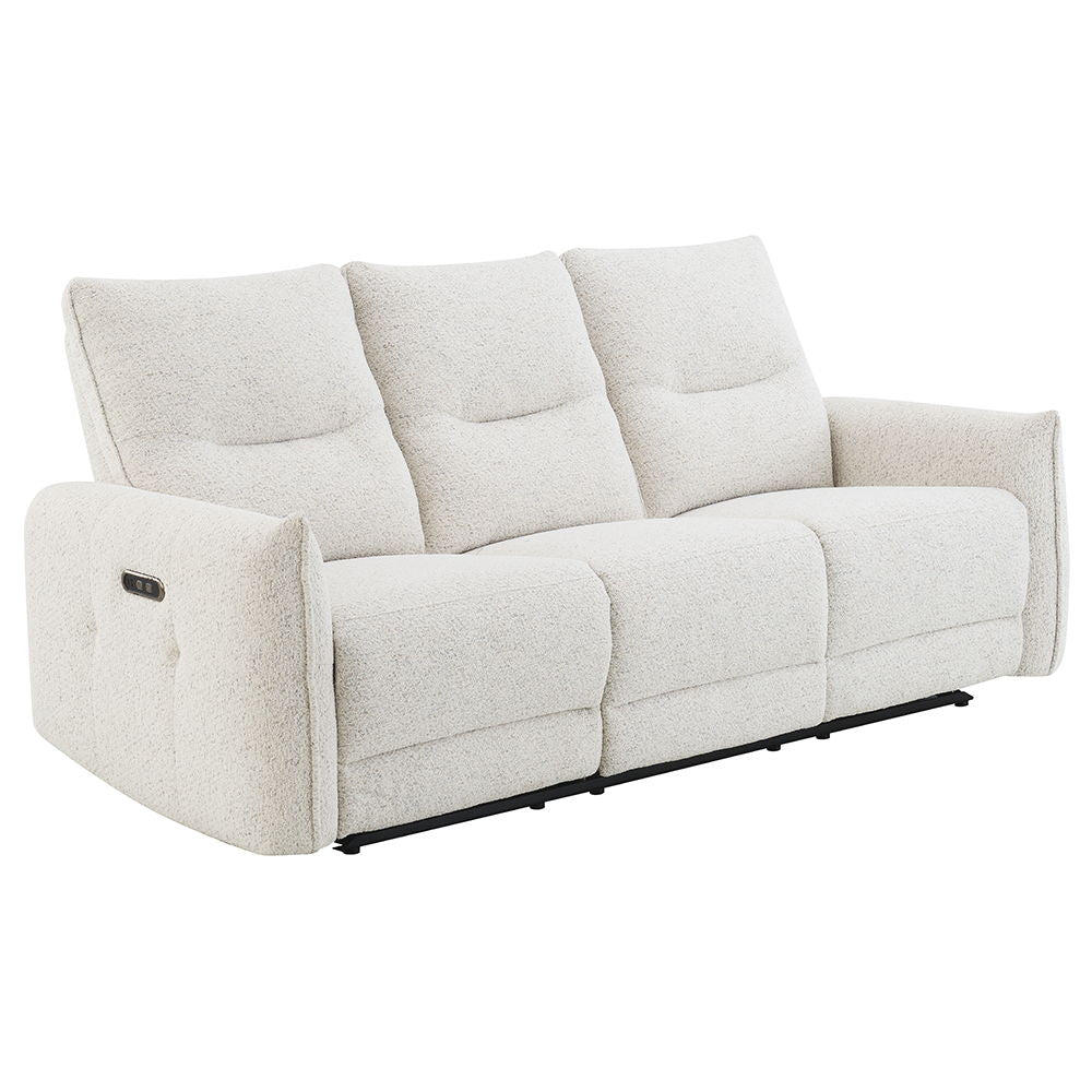 Lalisa - Power Motion Sofa With USB Port - Cream Chenille