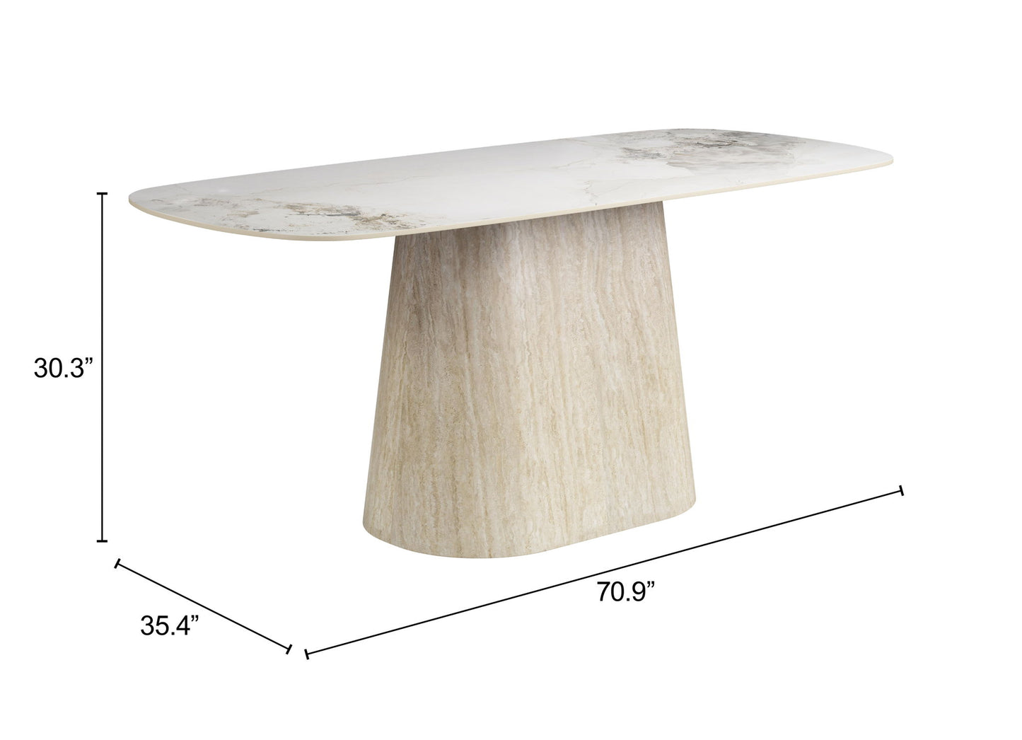 Nooka - Dining Table - White / Natural