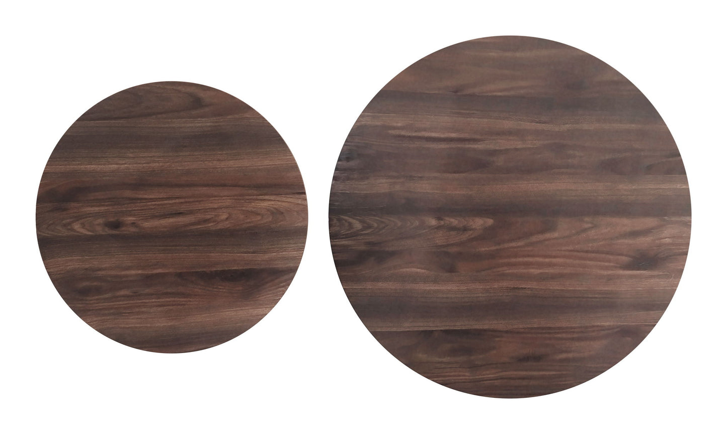 Rosk - Coffee Table Set - Walnut / Black