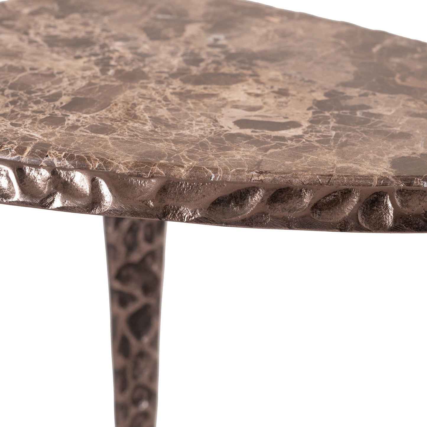 Gild - Aluminum Base And Genuine Marble Top Table - Bronze Finish