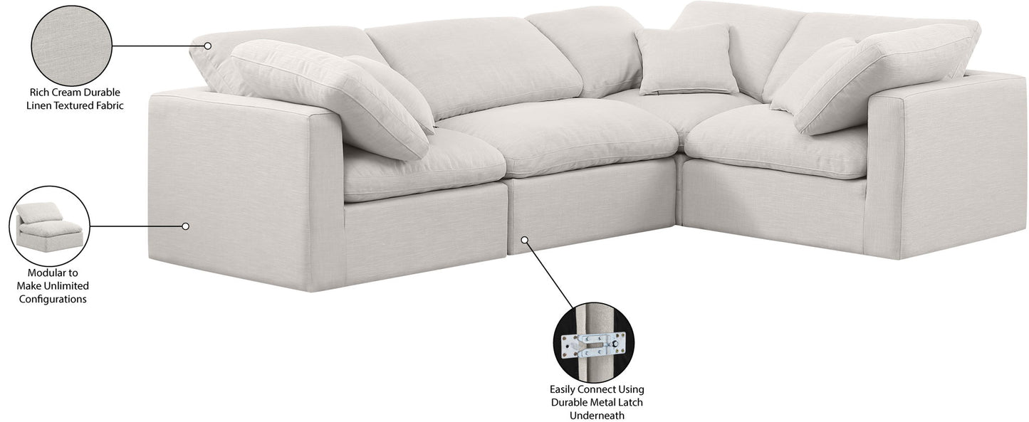 Indulge - Linen 4 Piece Modular Corner Sectional