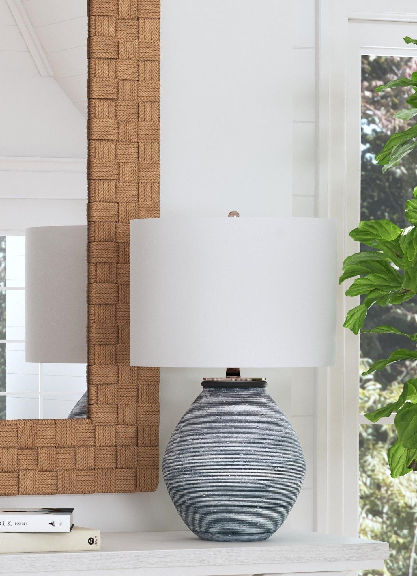 Midlands - Table Lamp - Blue / White