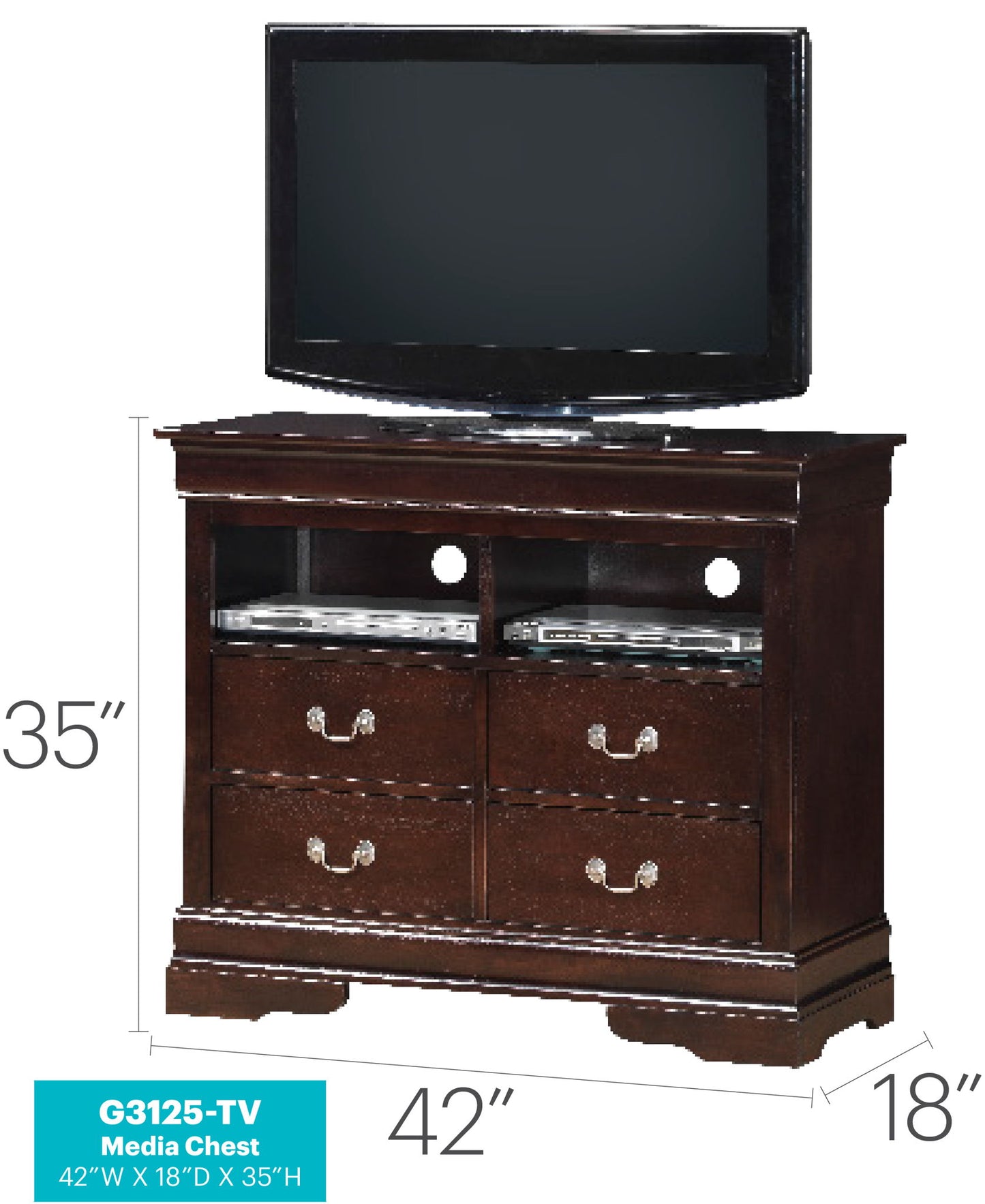 Glory Furniture - Louis Phillipe - Media Chest