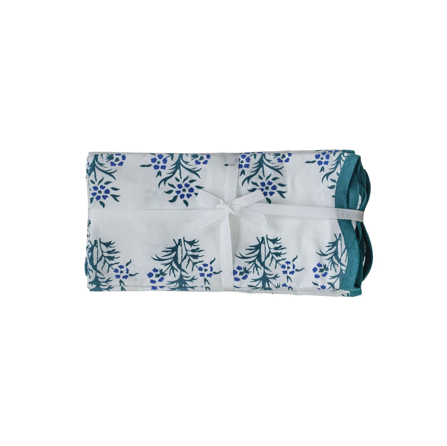 Crissy - Cotton Canvas Printed Napkins (Set of 4) - Blue Cornflower