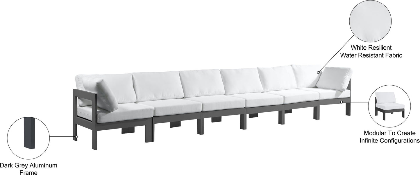 Nizuc - Outdoor Patio 6 Seat Modular Sofa With Gray Frame