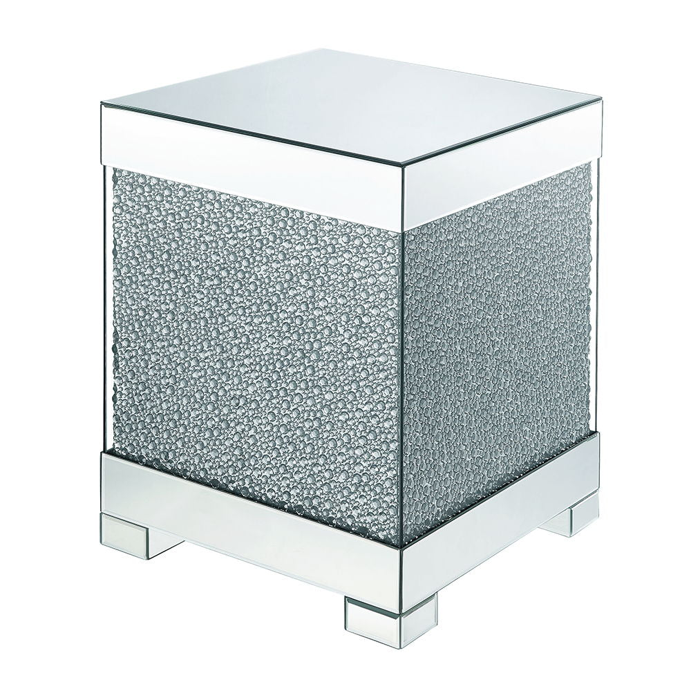 Mallika - End Table - Mirrored & Faux Round Crystals