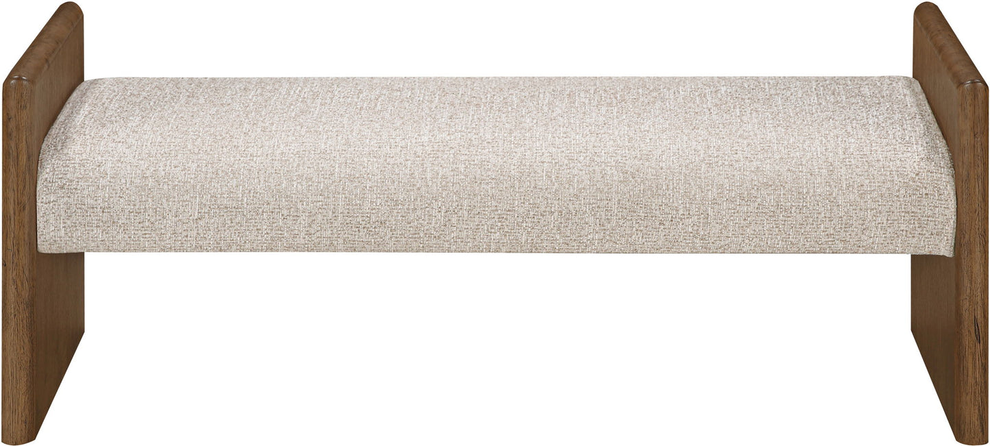 Hickory - Fabric Upholstered Bench - Brown Frame