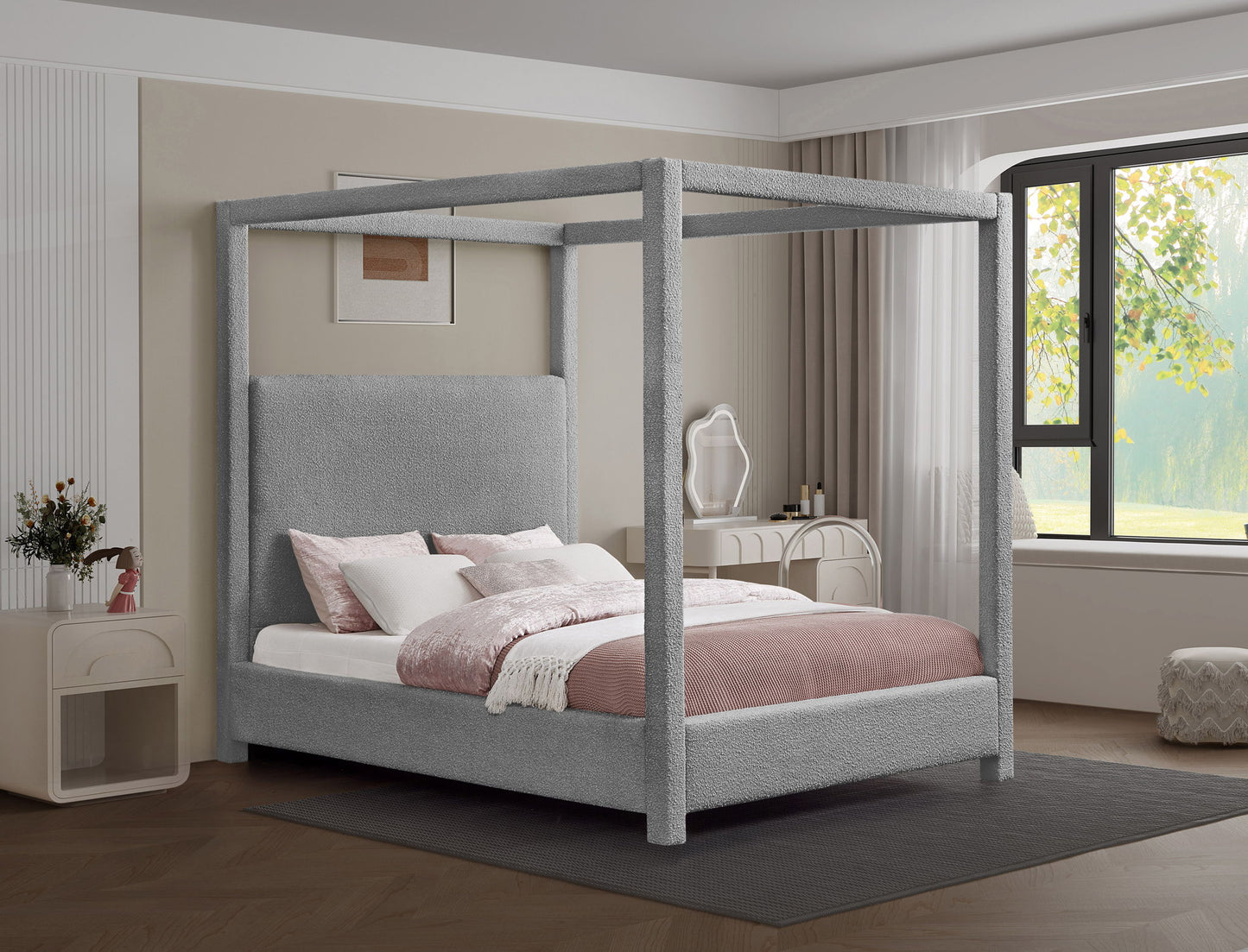 Eden - Boucle Fabric Upholstered Bed