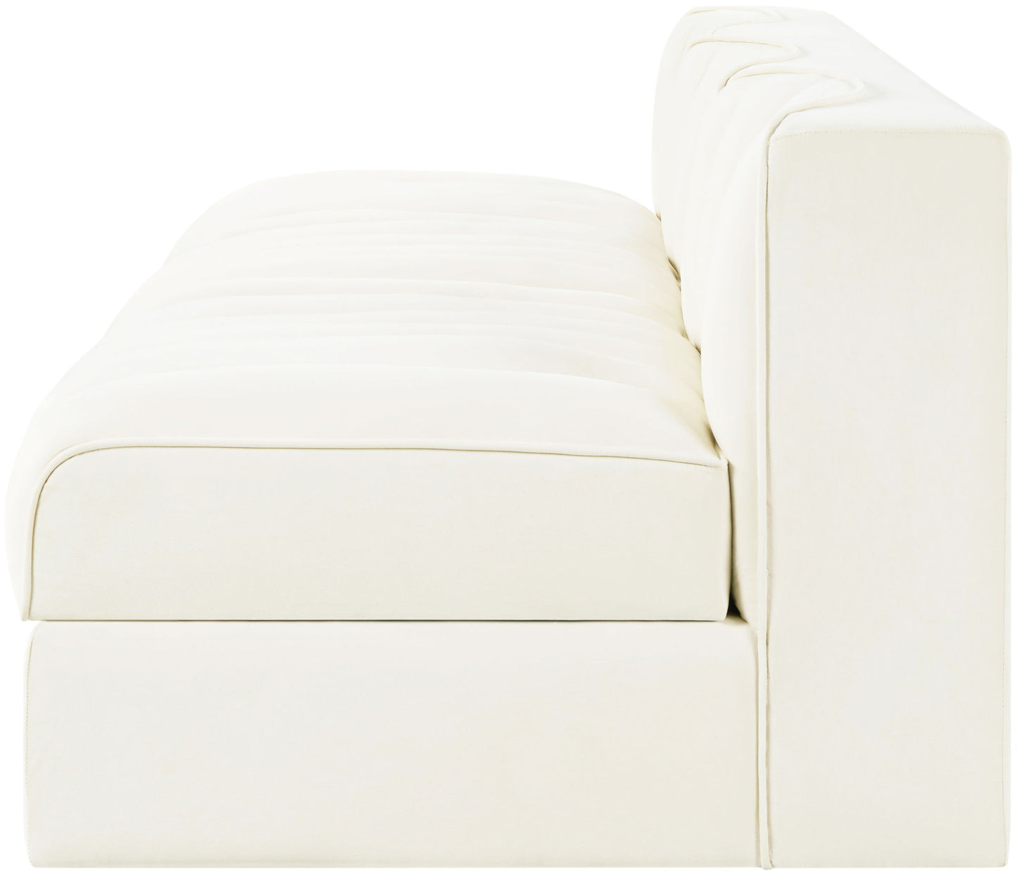 Rummi - Velvet Performance Fabric Upholstered 3 Piece Modular Armless Sofa