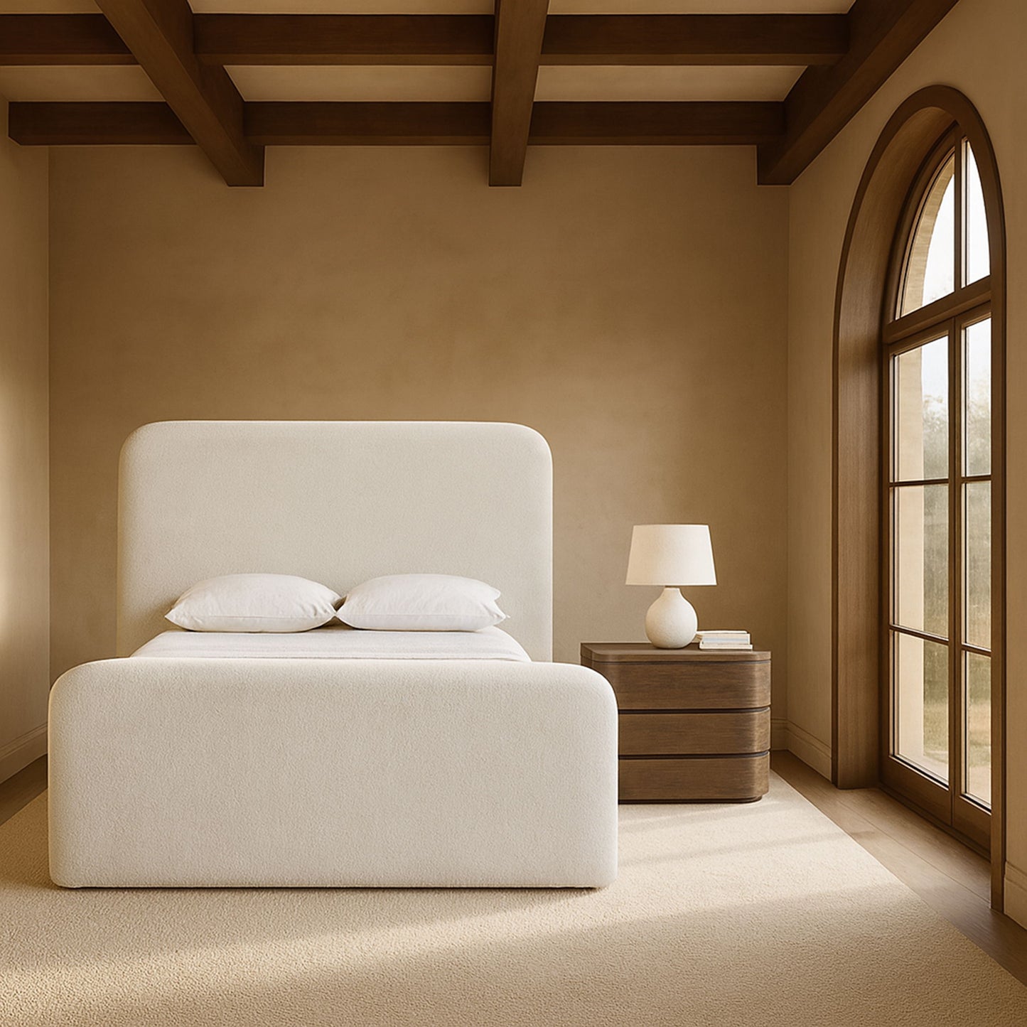 Fira - Chenille Fabric Upholstered Bed