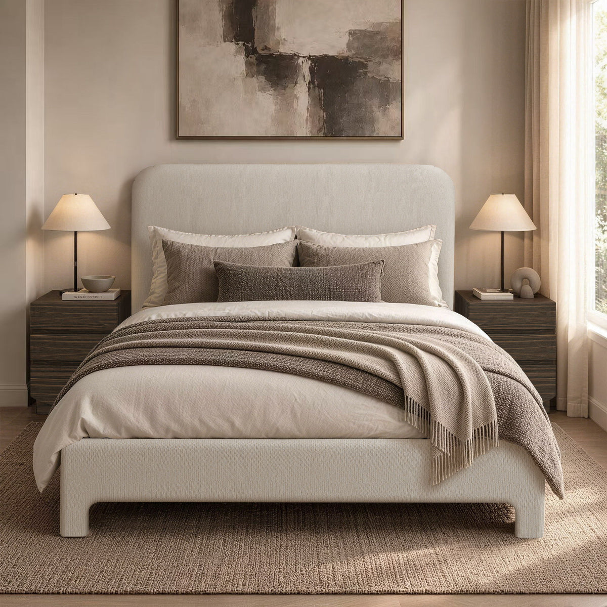 Layton - Rounded Corner Upholstered Bed