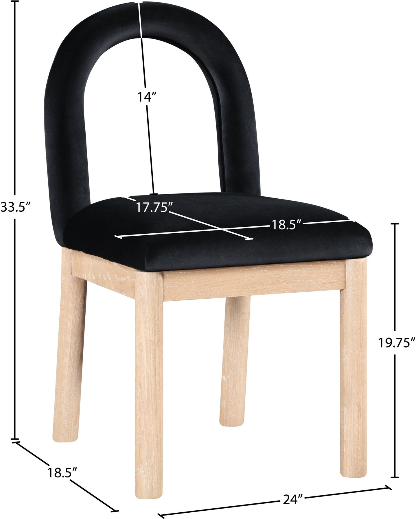 Conrad - Velvet Dining Chair With Natural Legs