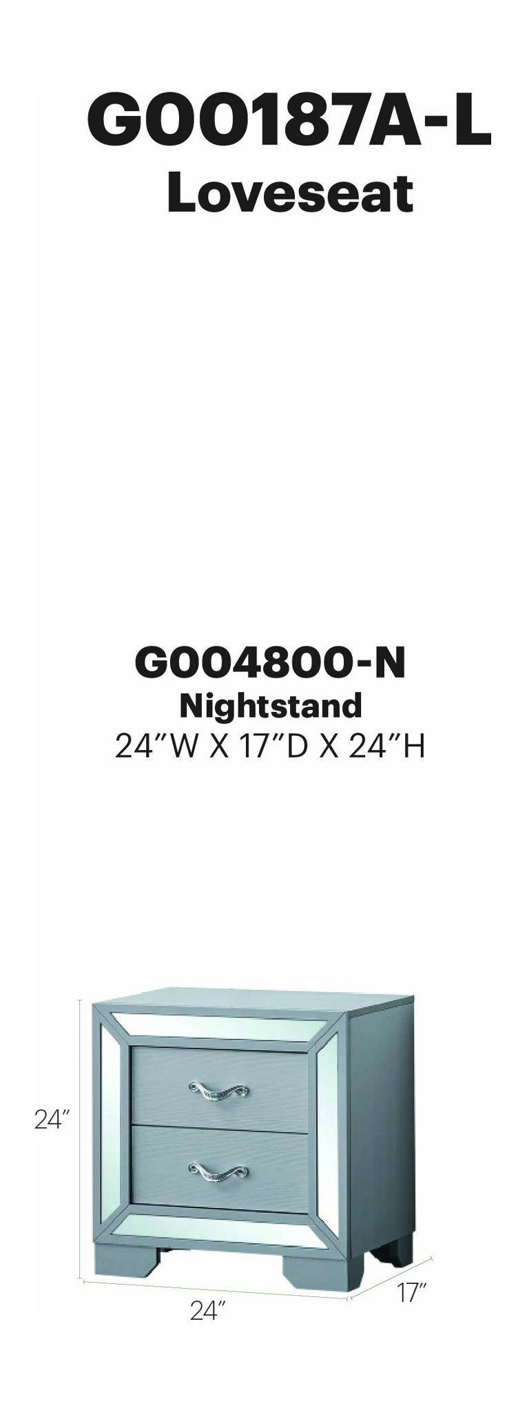 Murry - Nightstand - Silver