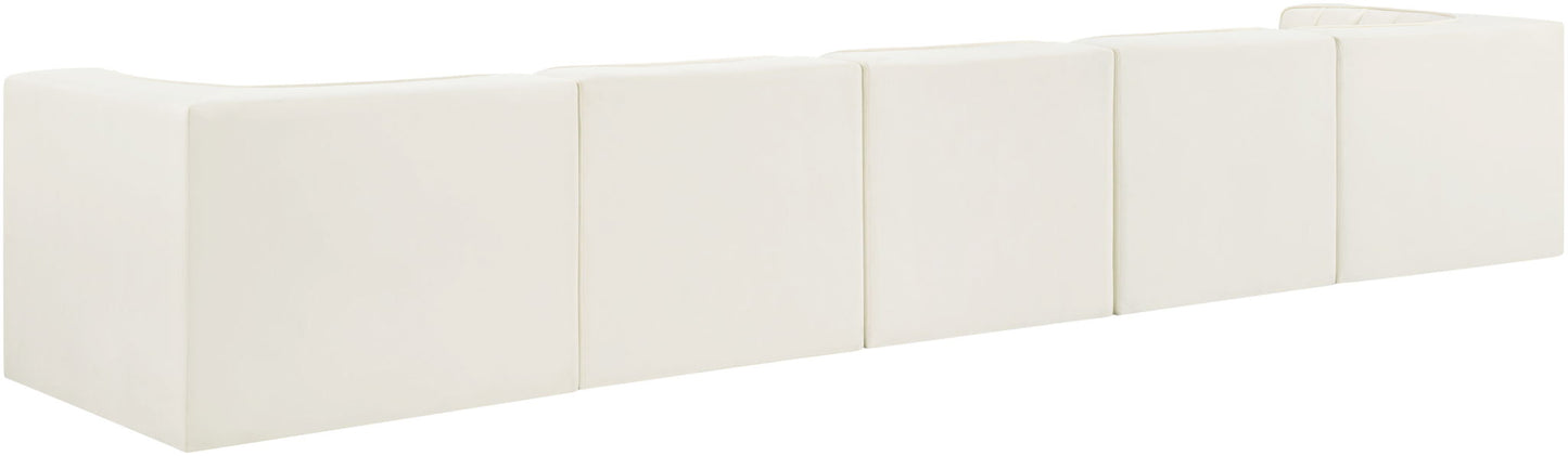 Rummi - Velvet Performance Fabric Upholstered 5 Piece Modular Sofa