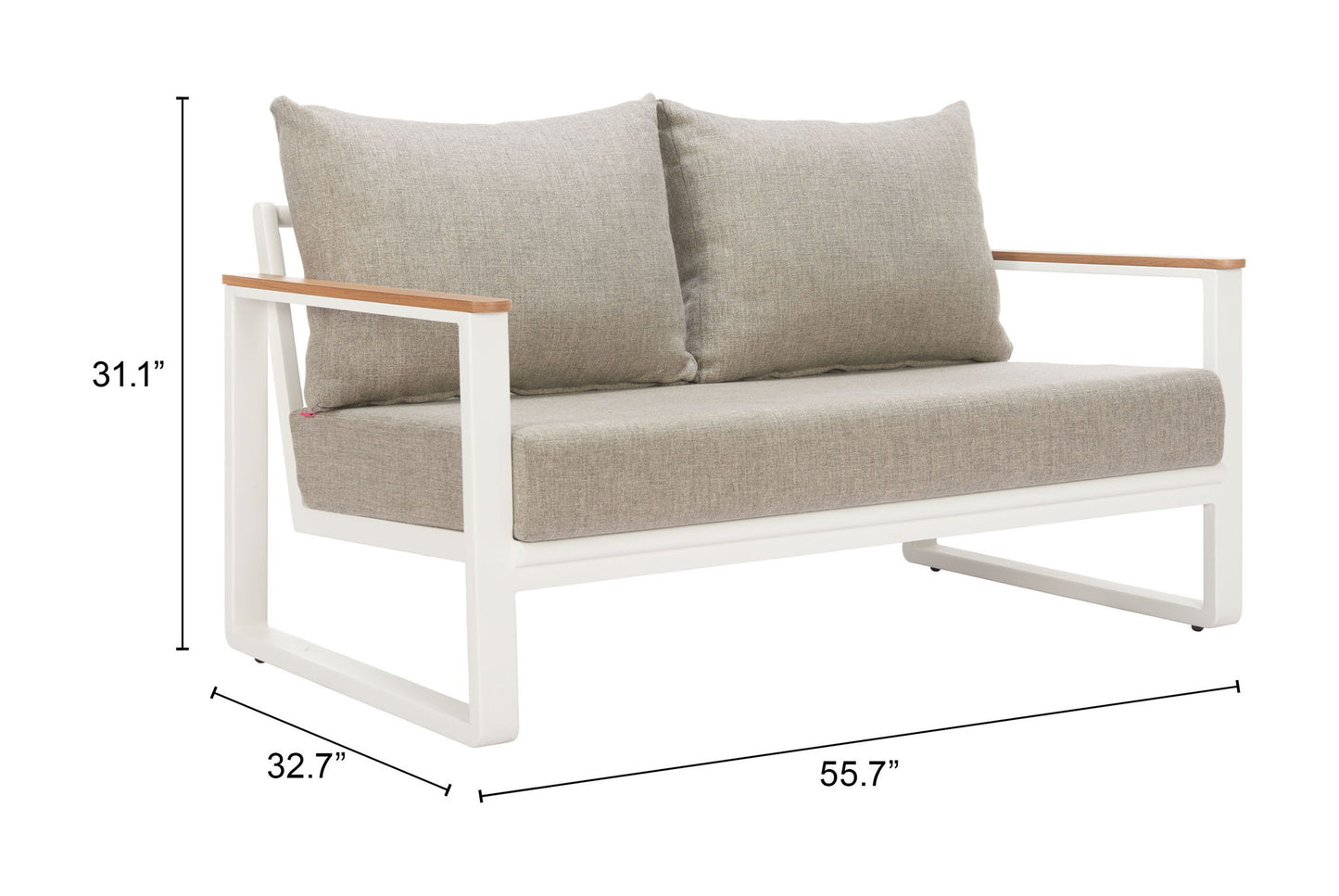 Welt - Outdoor Sofa - Taupe / White