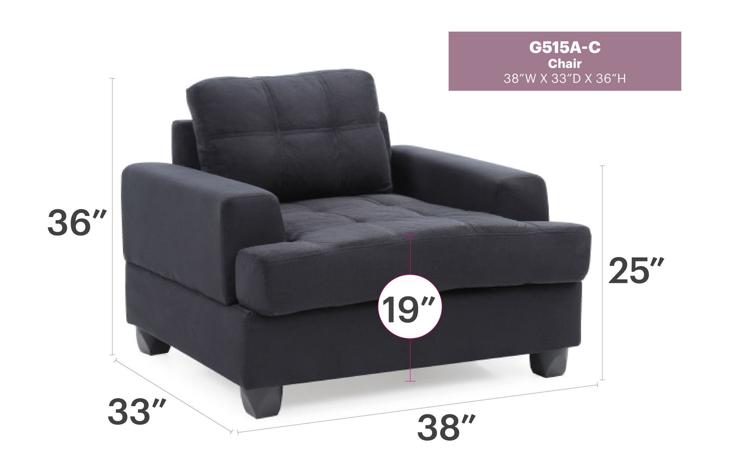 Sandridge - 36" Chair - Black