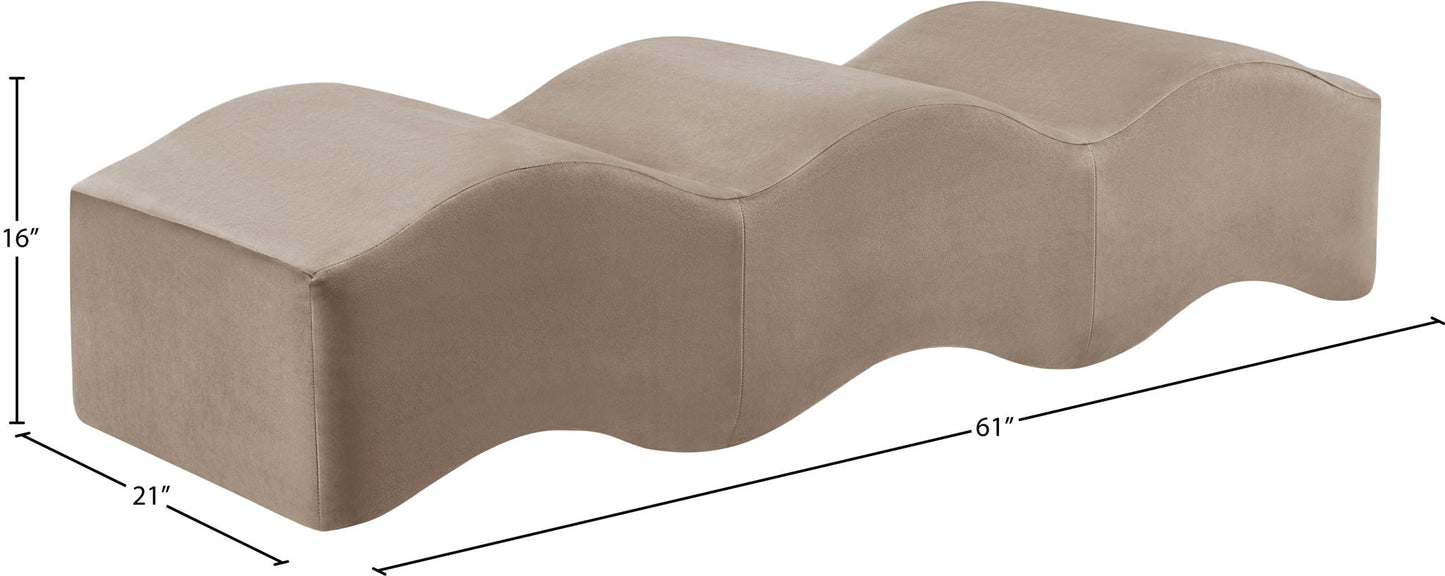 Wave - Velvet Bench