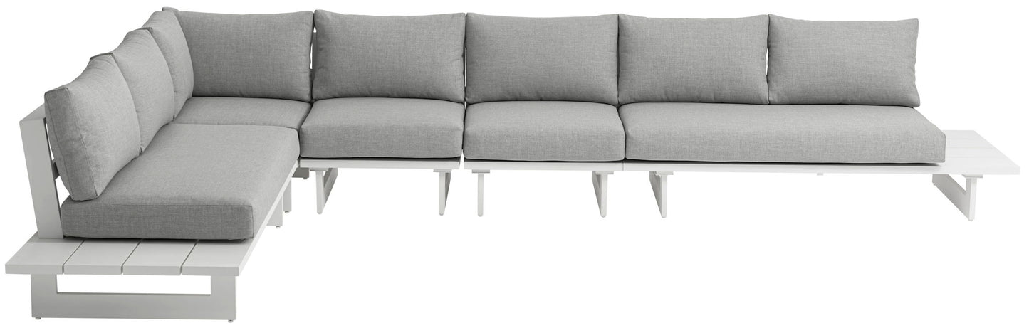 Maldives - 5 Piece Water Resistant Outdoor Patio Modular Sectional With White Base