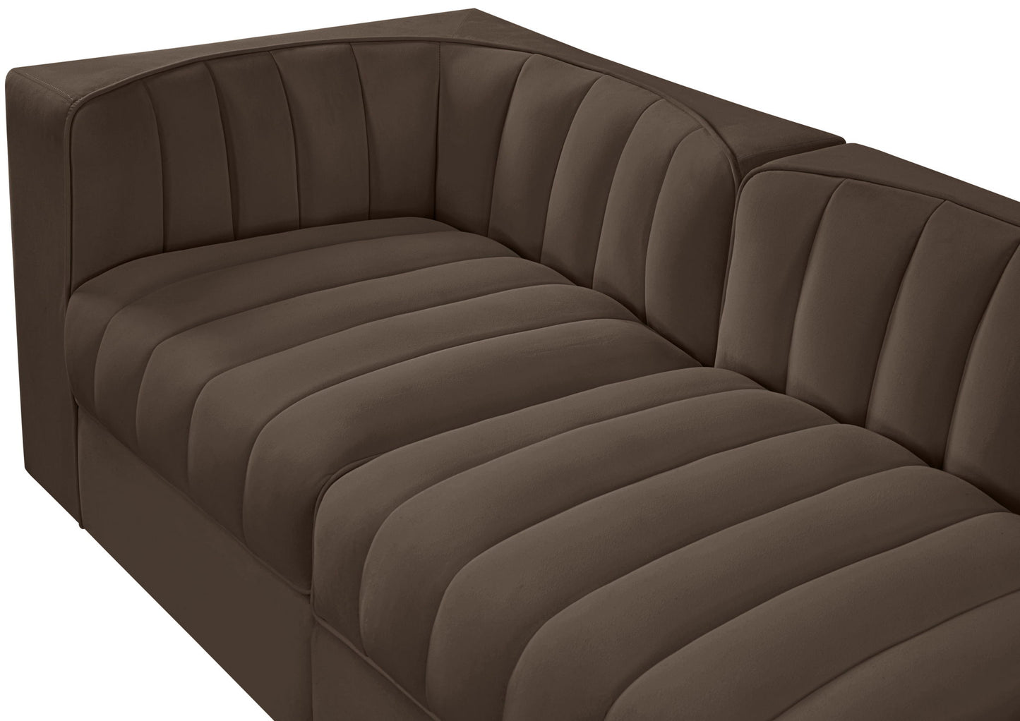 Rummi - Velvet Performance Fabric Upholstered 5 Piece Modular Sofa