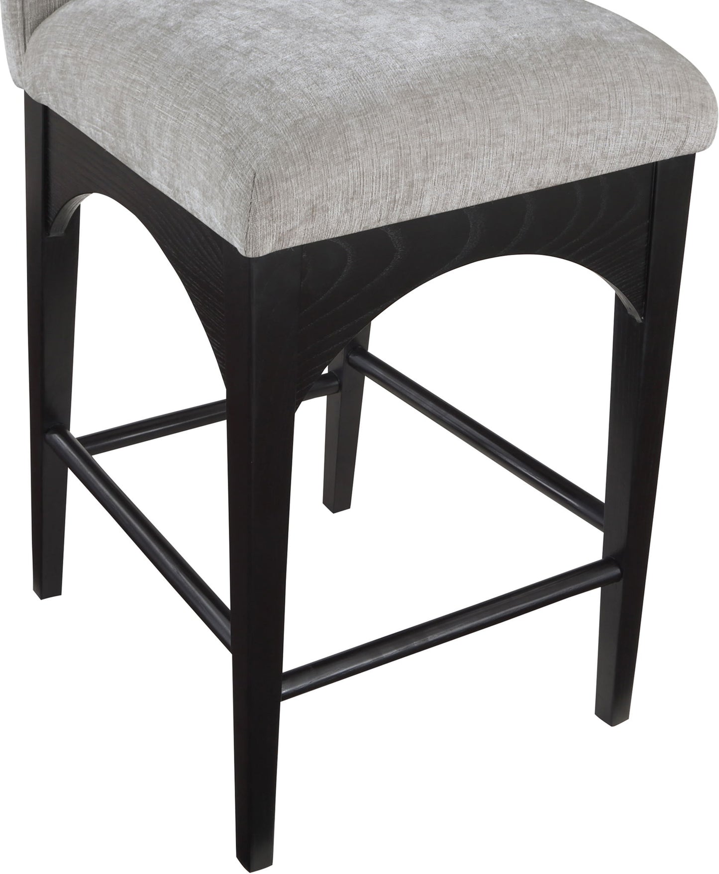 Waldorf - Chenille Stool With Black Legs