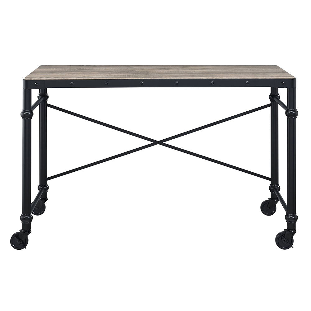 Oklarth - Writing Desk - Rustic Oak & Black