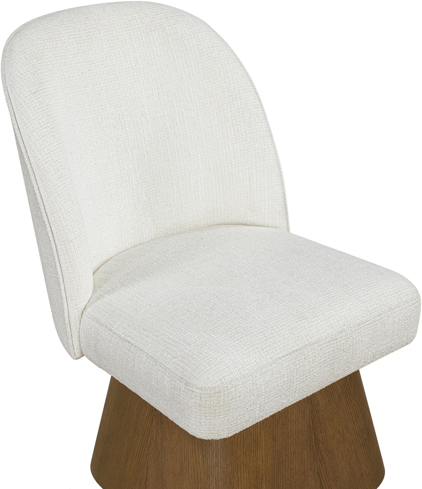 Marlowe - Linen Textured Fabric Upholstered Swivel Dining Side Chair - Stained Brown