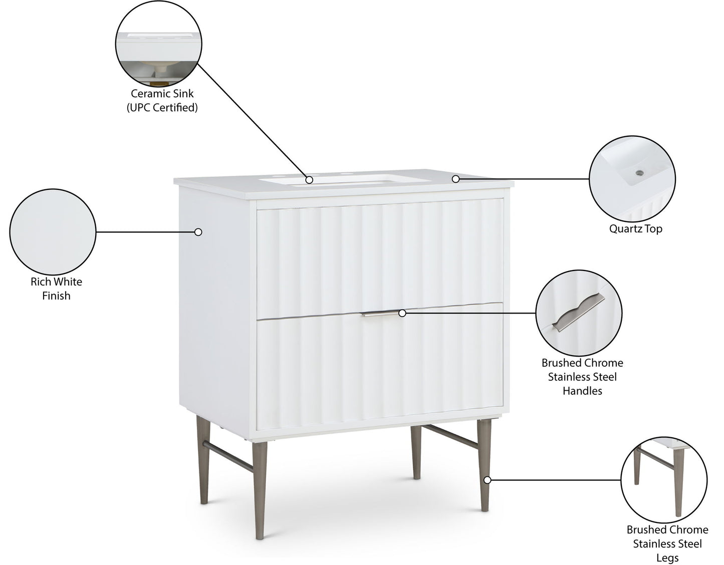 Modernist - Bathroom Vanity With Chrome Legs