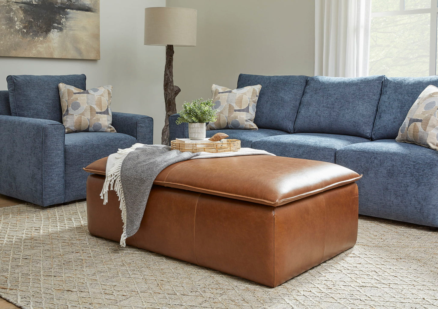 Crawford - Leather Rectangular Storage Ottoman