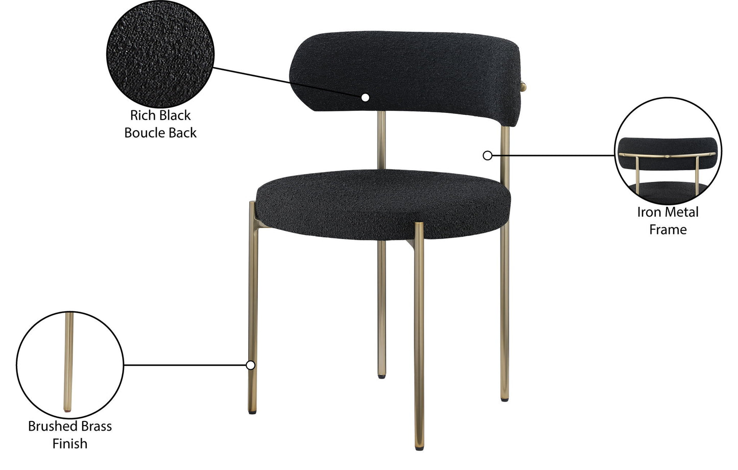 Beacon - Boucle Fabric Dining Chair (Set of 2)