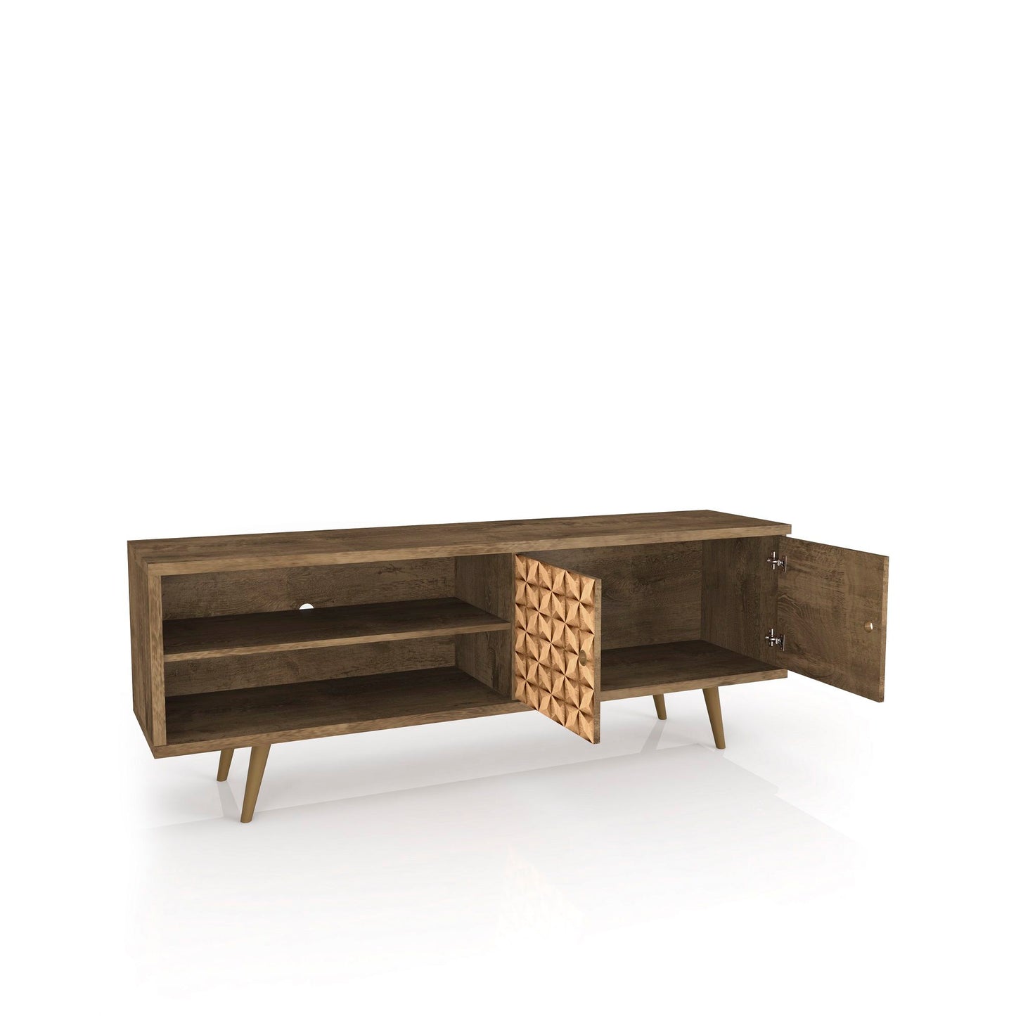 Manhattan Liberty - 63" TV Stand With Rustic Brown Frame
