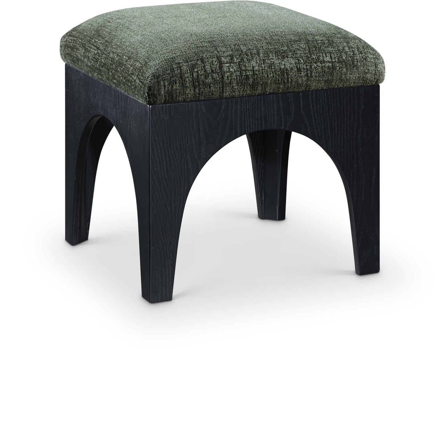 Lawson - Chenille Fabric Ottoman - Black Base