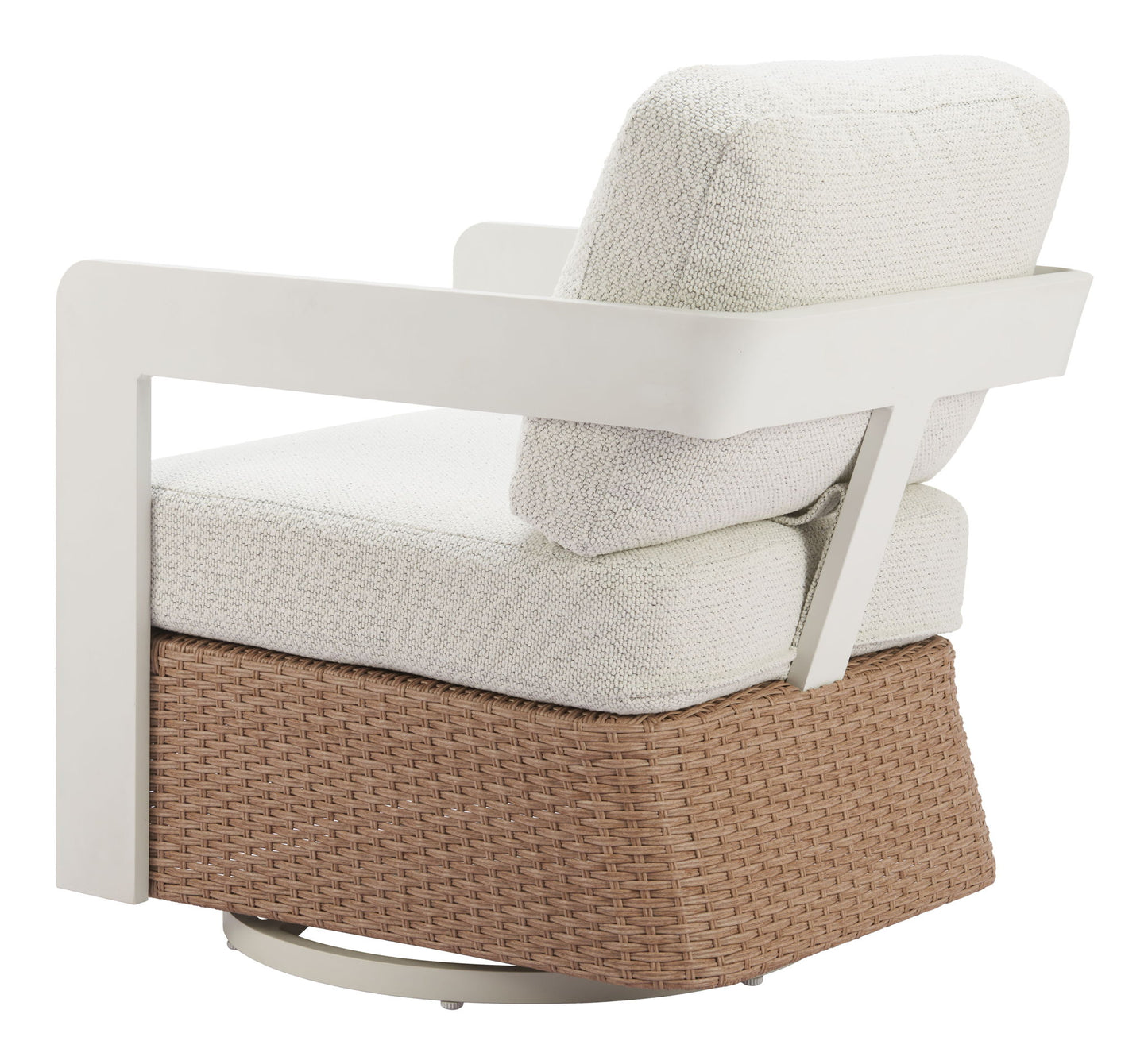 Gelo - Outdoor Swivel Chair - White / Brown