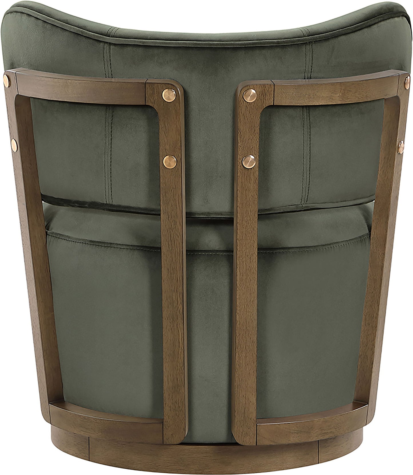 Elara - Velvet Upholstered Swivel Accent Chair - Stained Brown