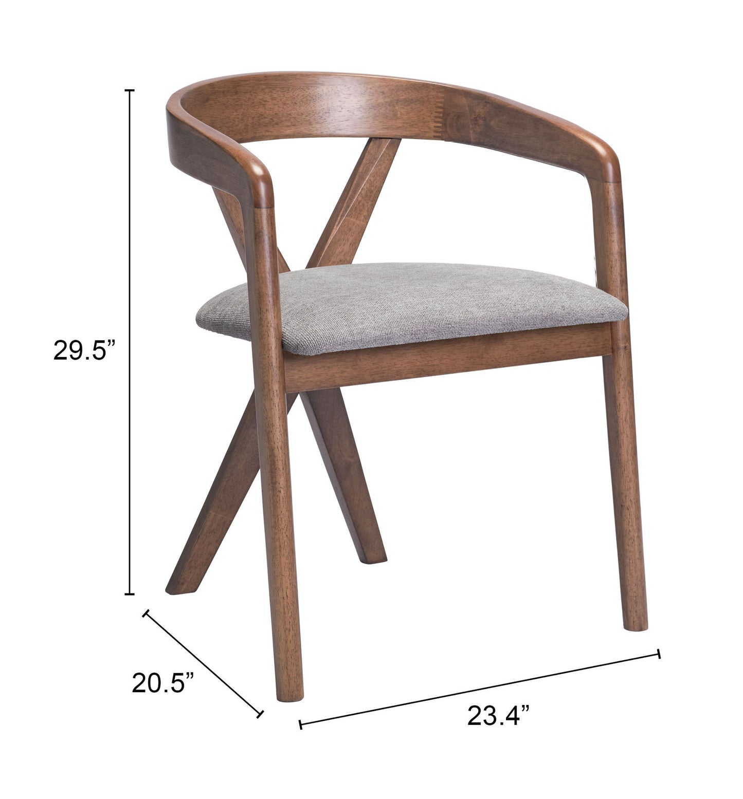 Cairo - Dining Chair - Dove Gray / Walnut