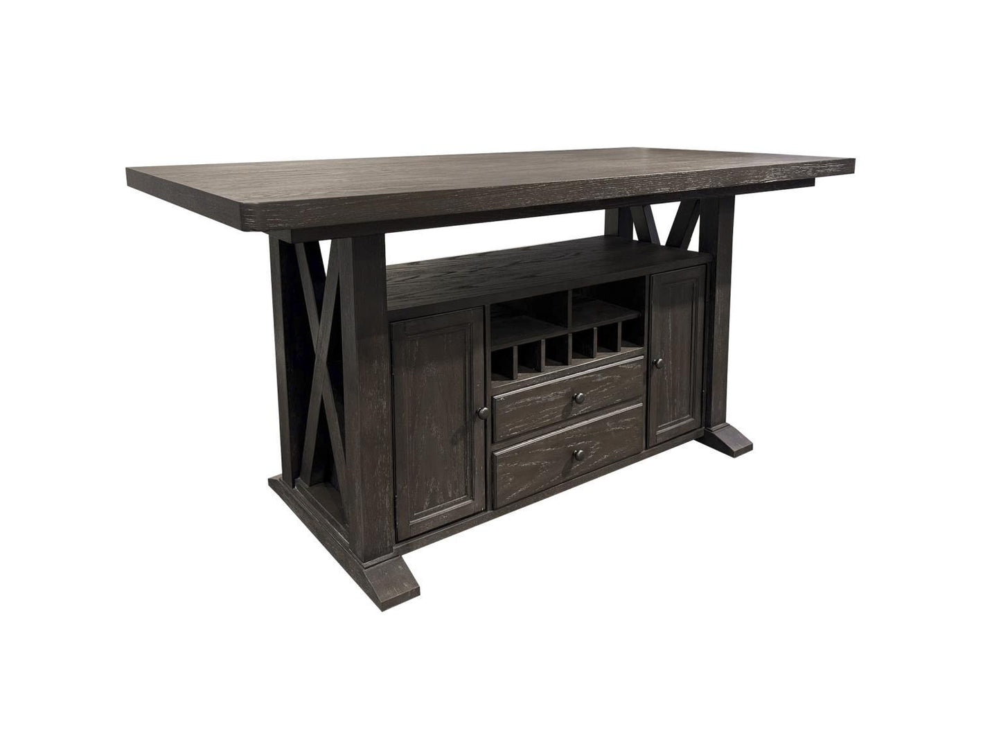Briarwood - Complete Counter Height Table With Storage - Sable