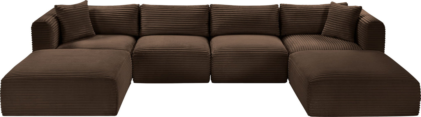 Shaggy - 6 Piece Modular Sectional With 2 Ottomans
