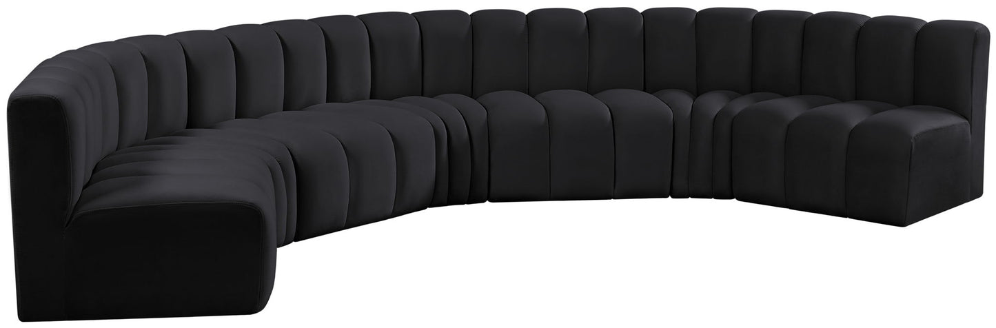 Arc - Velvet 7 Piece U-Shaped Modular Sofa